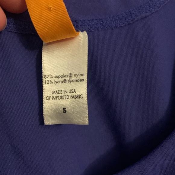 Lucy purple/blue athletic tank top w/white and purple ruffle, Womens size Small - Picture 9 of 9